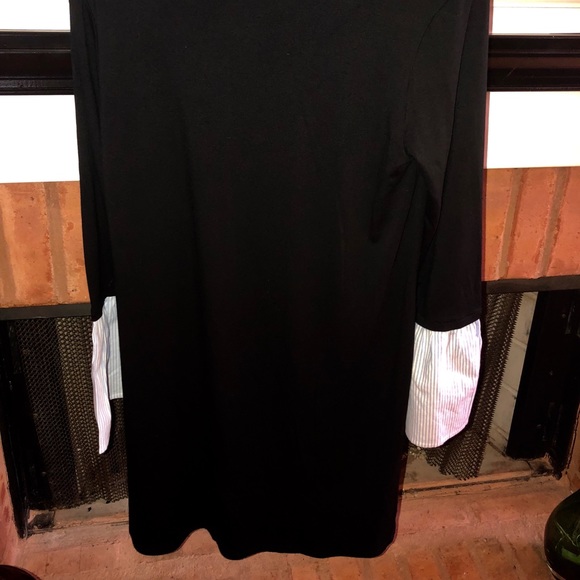 Black TShirt Philosophy Dress Pinstripe Cuffs - Picture 3 of 5